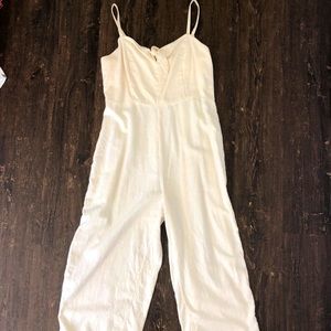 Cream linen jumpsuit